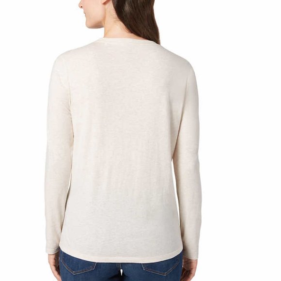NWT Hurley Women's Long Sleeve Graphic Crew Neck Tee White Size M $60 Z950 - Picture 3 of 4